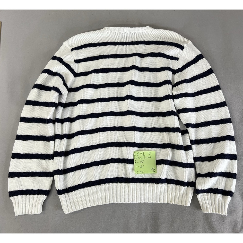 Vintage Polo Ralph Lauren Men's White and Blue Red Pony Sz‎ XL 100% Cotton Y2K - Picture 6 of 6